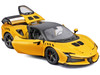 Ferrari SF90 XX Stradale Yellow with Black Top Race and Play Series 1/24 Diecast Model Car Bburago 26032YL