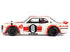Nissan Skyline 2000GT R KPGC10 Kaido Works V2 RHD Right Hand Drive White with Red Stripes Designed by Jun Imai Kaido House Special 1/64 Diecast Model Car Mini GT KHMG211