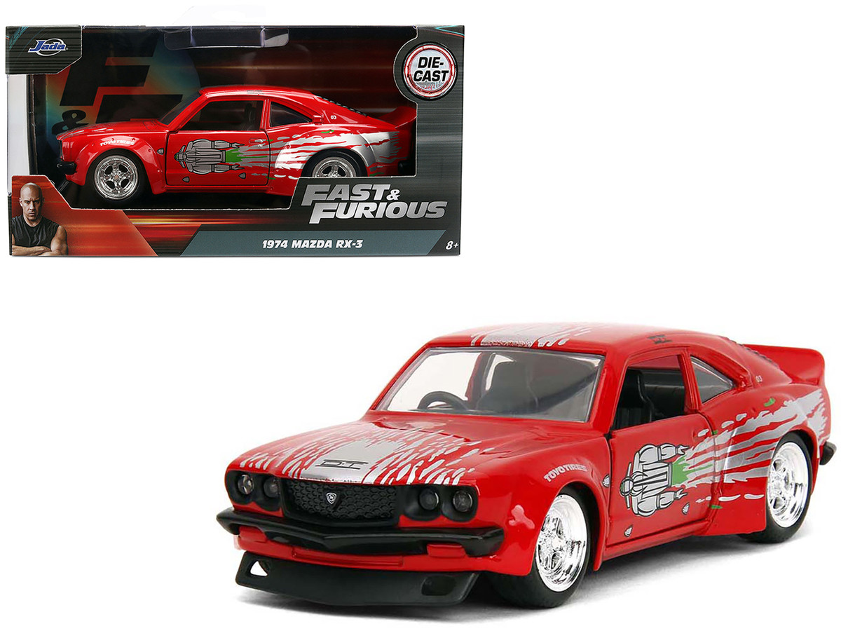 1974 Mazda RX 3 Red with Graphics Fast & Furious Series 1/32