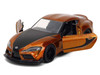 2020 Toyota Supra Orange Metallic with Black Stripes F9 2021 Movie Fast & Furious Series 1/32 Diecast Model Car Jada 35632