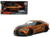 2020 Toyota Supra Orange Metallic with Black Stripes F9 2021 Movie Fast & Furious Series 1/32 Diecast Model Car Jada 35632
