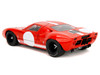Ford GT40 MK1 Red with White Stripes and Graphics Pink Slips Series 1/18 Diecast Model Car Jada 36381