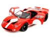 Ford GT40 MK1 Red with White Stripes and Graphics Pink Slips Series 1/18 Diecast Model Car Jada 36381