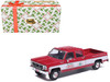 1976 GMC Sierra Grande K2500 Wideside Pickup Truck St Nick s Christmas Tree Farm Red with White Sides Christmas Limited Edition 1/64 Diecast Model Car IXO Models IA64020