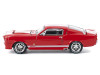 Shelby Mustang GT500 Red Metallic with White Stripes 1/64 Diecast Model Car Pop Race PR640182
