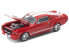 Shelby Mustang GT500 Red Metallic with White Stripes 1/64 Diecast Model Car Pop Race PR640182