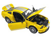 2007 Ford Shelby GT500 Yellow with Silver Stripes Shelby Collectibles Series 1/18 Diecast Model Car ACME SC18005