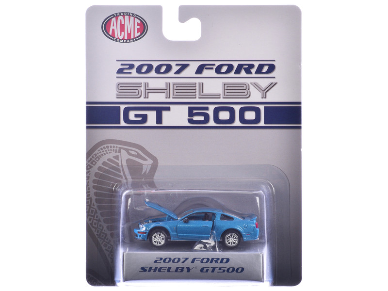 2007 Ford Shelby GT500 Windveil Blue Metallic Shelby Collectibles Series 1/64 Diecast Model Car ACME SC64003