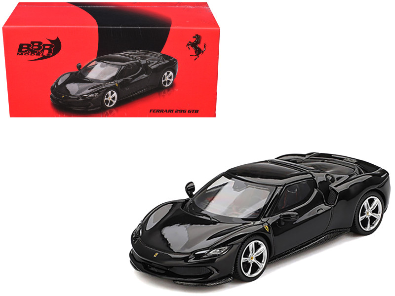 Ferrari 296 GTB Nero Daytona Black 1/64 Diecast Model Car BBR BBRFER64003