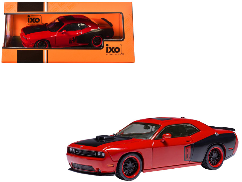 2009 Dodge Challenger SRT8 Red with Black Accents 1/43 Diecast Model IXO Models CLC597N22