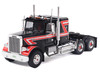 1977 Freightliner FLC 120 64 T Truck Tractor Black with Red and White Stripes 1/43 Diecast Model IXO Models TR21822