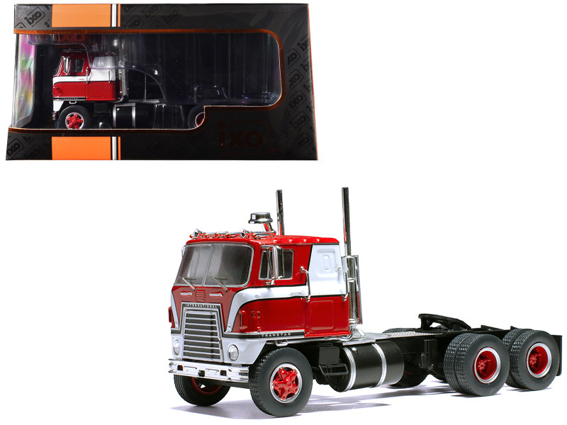 1965 International Transtar COE Truck Tractor Red with White Stripes 1/43 Diecast Model IXO Models TR21922