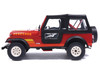 1983 Jeep Renegade Red with Stripes and Black Top 1/24 Diecast Model IXO Models U24RDC003