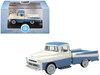 1957 Dodge D100 Sweptside Pickup Truck Ice Blue and Glacier White 1/87 (HO) Scale Diecast Model Car Oxford Diecast 87DP57005