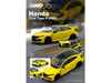Honda Civic Type R FK8 RHD Right Hand Drive Yellow with Black Top 1/64 Diecast Model Car Inno Models IN64-FK8-YL