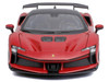 Ferrari SF90 XX Stradale Red with Black Top Race and Play Series 1/24 Diecast Model Car Bburago 26032RD