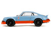 Porsche 911 RSR Gulf Oil Light Blue with Orange Stripes Pink Slips Series 1/18 Diecast Model Car Jada 36384