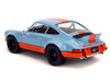 Porsche 911 RSR Gulf Oil Light Blue with Orange Stripes Pink Slips Series 1/18 Diecast Model Car Jada 36384