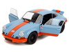 Porsche 911 RSR Gulf Oil Light Blue with Orange Stripes Pink Slips Series 1/18 Diecast Model Car Jada 36384Porsche 911 RSR Gulf Oil Light Blue with Orange Stripes Pink Slips Series 1/18 Diecast Model Car Jada 36384