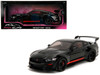 Shelby GT500 Code Red Black with Red Stripes Pink Slips Series 1/18 Diecast Model Car Jada 36385