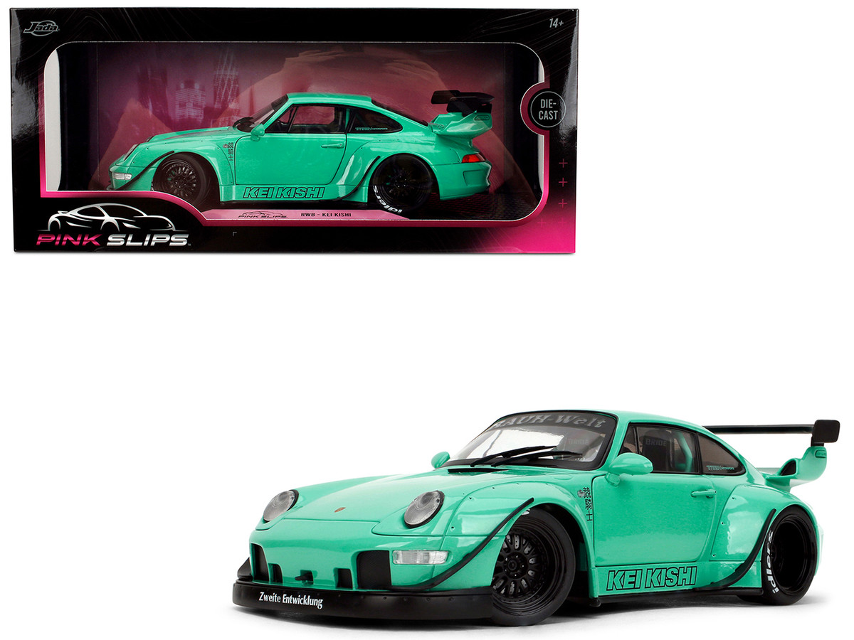 RWB Body Kit Kei Kishi Light Blue Pink Slips Series 1/18 Diecast