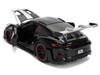 Porsche 911 GT3 RS 992 Black with Silver Hood and Graphics and Darth Vader Figure Star Wars Franchise Hollywood Rides Series 1/24 Diecast Model Car Jada 36477