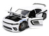 2021 Dodge Charger SRT Hellcat White with Graphics and Stormtrooper Figure Star Wars Franchise Hollywood Rides Series 1/24 Diecast Model Car Jada 36478