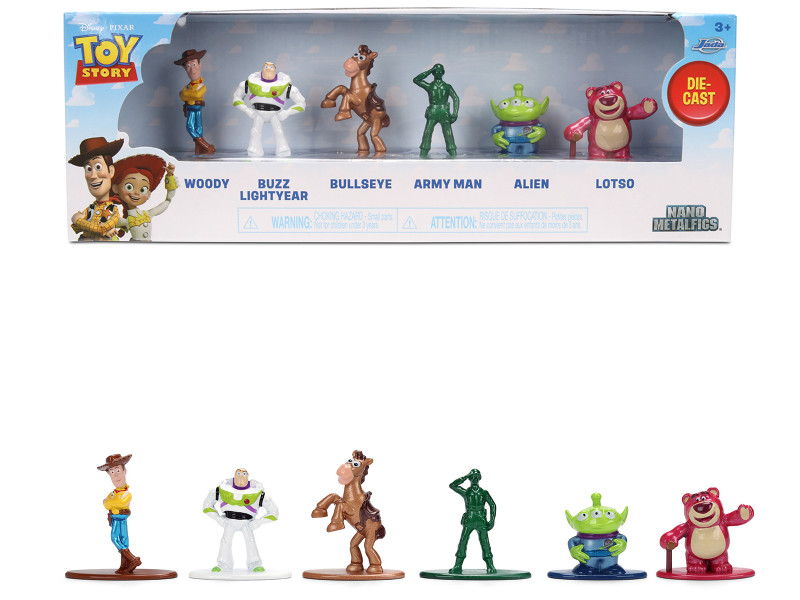 Set of 6 Diecast Figures Toy Story Movie Franchise Nano Metalfigs Series Diecast Models Jada 36678