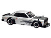 Skyline GT R V8 Drift Hakosuka RHD Right Hand Drive Silver Metallic with Carbon Hood and Shark Mouth Graphics Enigma Exclusive Edition 1/64 Diecast Model Car Pop Race PR64-PRE005