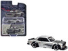 Skyline GT R V8 Drift Hakosuka RHD Right Hand Drive Silver Metallic with Carbon Hood and Shark Mouth Graphics Enigma Exclusive Edition 1/64 Diecast Model Car Pop Race PR64-PRE005