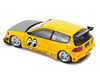 Pandem Civic EG6 RHD Right Hand Drive Mooneyes Yellow with Carbon Hood Enigma Exclusive Edition 1/64 Diecast Model Car PR64-PRE010
