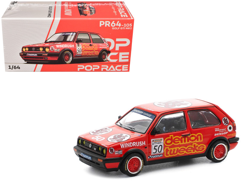 Volkswagen Golf GTI MK2 #50 Demon Tweeks "British Touring Car Championship" (1988) 1/64 Diecast Model Car Pop Race PR640105