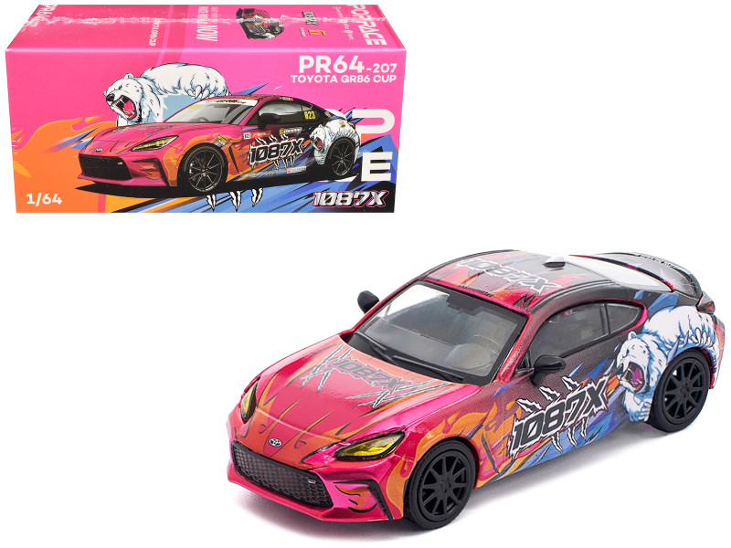 Toyota Pandem GR86 Silver Metallic 1/64 Diecast Model Car Pop Race