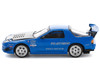 Mazda RX7 FC3S RE Amemiya RHD Right Hand Drive Blue Metallic with Carbon Hood 1/64 Diecast Model Car Pop Race PR640290