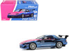 Mazda RX7 FC3S RE Amemiya RHD Right Hand Drive Blue Metallic with Pink Hood Los Angeles Edition 1/64 Diecast Model Car Pop Race PR640397