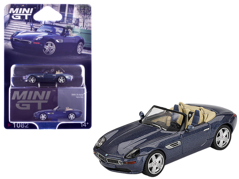 BMW Z8 Alpina Roadster Alpine Blue Metallic Limited Edition 1/64 Diecast Model Car Mini GT MGT01082