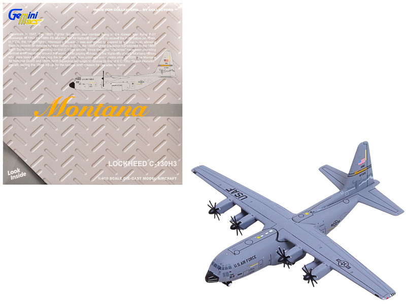 Lockheed C 130H3 Hercules Transport Aircraft 96 7325 120th Airlift Wing Montana Air National Guard United States Air Force Gemini Macs Series 1/400 Diecast Model Airplane GeminiJets GM151