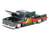 Chevrolet Silverado Pickup Truck Kaido Works V3 Dark Green Metallic with Graphics Designed by Jun Imai Kaido House Special 1/64 Diecast Model Car Mini GT KHMG226
