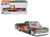 Chevrolet Silverado Pickup Truck Kaido Works V3 Dark Green Metallic with Graphics Designed by Jun Imai Kaido House Special 1/64 Diecast Model Car Mini GT KHMG226