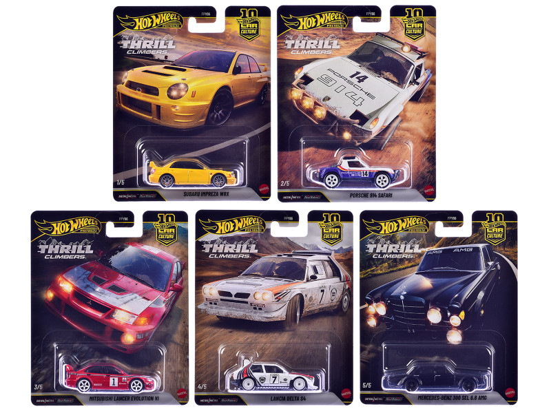 Thrill Climbers 5 piece Set Car Culture 10th Anniversary 2025 Series Q Diecast Model Cars Hot Wheels FPY86-961Q