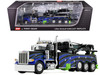 Peterbilt 389 Day Cab with Miller Century 1150 Rotator Wrecker Tow Truck Black with Blue and Green Graphics 1/64 Diecast Model DCP/First Gear 60-2248