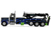 Peterbilt 389 Day Cab with Miller Century 1150 Rotator Wrecker Tow Truck Black with Blue and Green Graphics 1/64 Diecast Model DCP/First Gear 60-2248