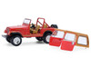 1980 Jeep CJ 7 Laredo Red with Tan Top All Terrain Series 17 1/64 Diecast Model Car Greenlight 35310E