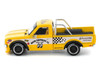 Datsun Pandem 620 Pickup Truck MoonEyes Yellow with White Sides and Graphics 1/64 Diecast Model Car Pop Race PR640250