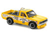Datsun Pandem 620 Pickup Truck MoonEyes Yellow with White Sides and Graphics 1/64 Diecast Model Car Pop Race PR640250