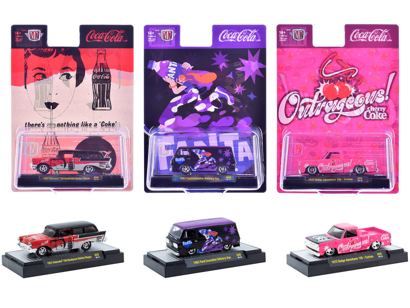 Sodas Set of 3 pieces Release 59 Limited Edition to 9600 pieces Worldwide 1/64 Diecast Model Cars M2 Machines 52500-A59