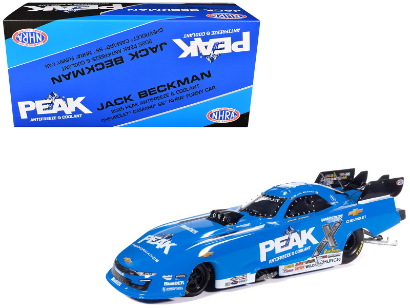Chevrolet Camaro SS NHRA Funny Car Jack Beckman Peak 2025 John Force Racing Limited Edition 1/24 Diecast Model Auto World AWN049