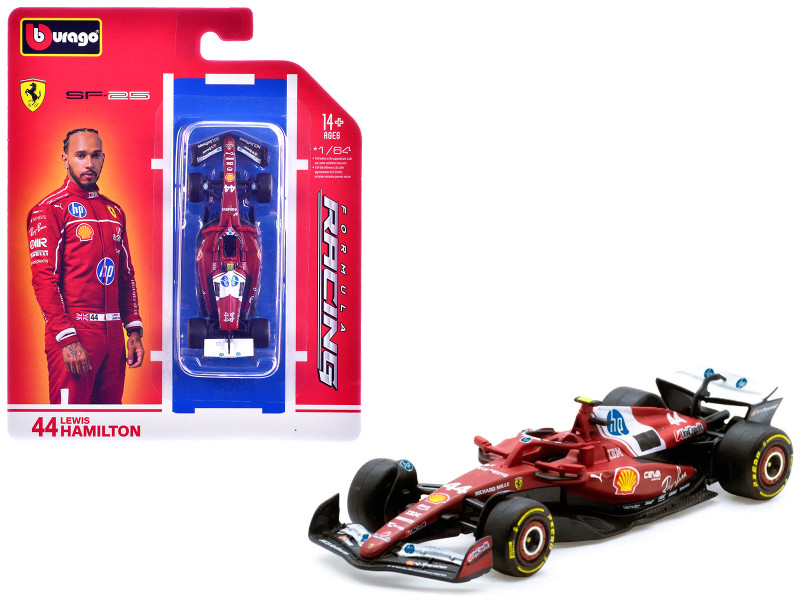 Ferrari SF 25 #44 Lewis Hamilton Formula One F1 World Championship 2025 Formula Racing Series 1/64 Diecast Model Car Bburago 56801LH