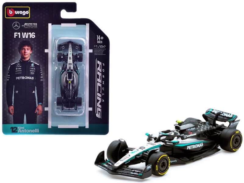 Mercedes AMG F1 W16 E Performance #12 Kimi Antonelli Formula One F1 World Championship 2025 Formula Racing Series 1/64 Diecast Model Car Bburago 58002KA