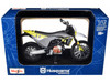 2023 Husqvarna 701 Supermoto Motorcycle Matt Black and Gray with Yellow and White Accents with Display Base 1/12 Diecast Model Maisto 32726BL